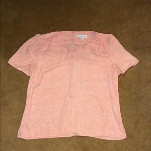 Liz Claiborne Pink Short Sleeve Polo Blouse